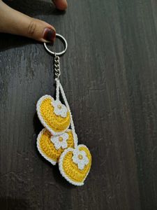 Beautiful Designed Yellow Handmade CrochetKeychain