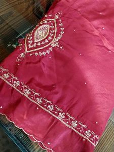 Partywear Silk Saree With Blouse (6.5 Mtr)