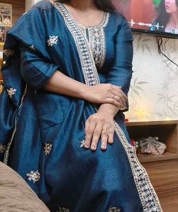 Blue Embroidered Kurta Set