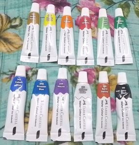 12 Watercolor Tube Paint Colours Set Faber Castell