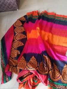 Multicolor Synthetic Saree_used
