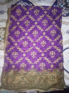 Purple Floral Dupatta