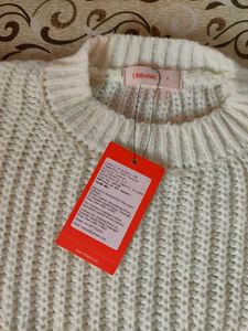 URBANIC White Crop Sweater Women