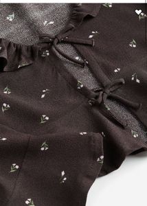 Floral Ruffle Tie-Front Cardigan