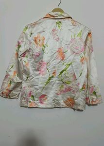 Satin Blazer Brand Name Printed