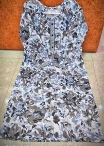 Floral print khadi cotton kurti 🩶