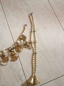 Gorgeous Gold &amp; White Tassel Embellishment