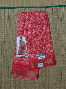 Red Triangle Cotton Saree