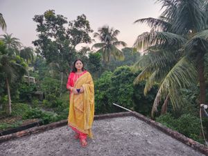 Anubhuti Branded Red N Yellow Party Wear Suit