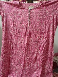 Pink Paisley Print Kurta