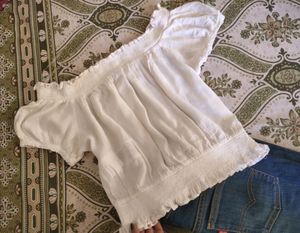 Off Shoulder Coquette Top Cream