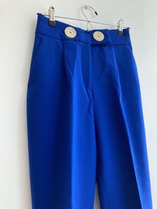 ZARA BLUE HIGH WAISTED TROUSERS
