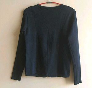 Beautiful Black Woolen Sweater Dress Top Cardigan