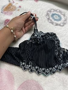 Black Embroidery Bra, Not Padded. Wired.