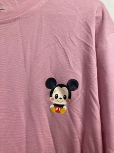Pink Mickey Mouse Graphic Crop Tee