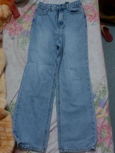 Wide Led  High Waist Jeans