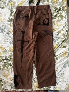 Custom painted Brown Carpenter Jeans