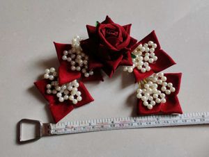 Red Floral Hair Accessories