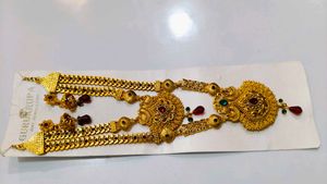 Gold Necklace and Earring Set