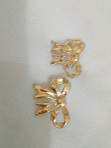 Gold Bow Earrings