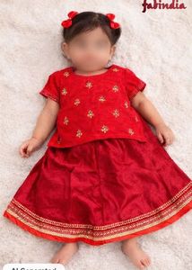 FabIndia Red Girls' Lehenga Choli