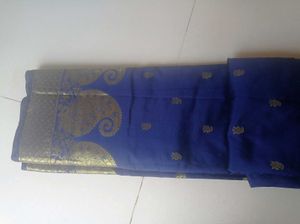 Navy Blue Banarasi Pattu Saree