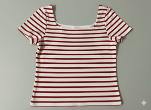 Striped Square Neck Top