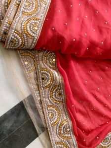 Embroidered Saree with Blouse And Peticoat