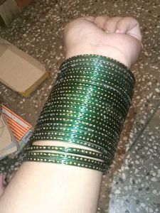 Green & Gold Bangle Set