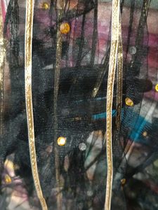 Black &amp; Gold Embellished dupatta