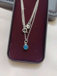 Original dainty Silver Necklace With Chalcedony