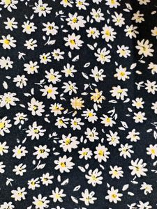 Daisy Print Slit Midi Skirt