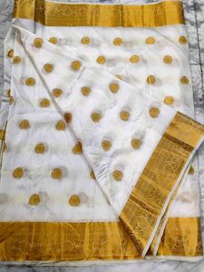 White color Silk saree