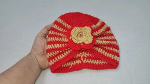 Red Crochet Baby Hat