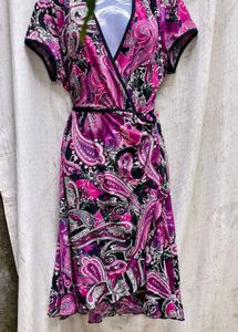 Paisley Print Wrap Dress