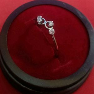 Silver Tone Triple Stone Ring