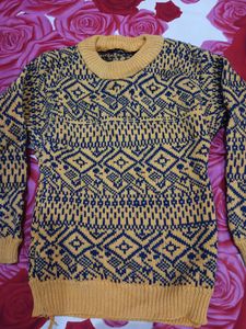 Yellow Sweater With Black Strips