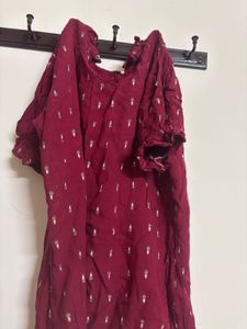 Maroon Paisley Mock Neck Top 3 Combo