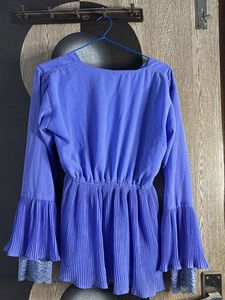 Pleated Lavender Top with Tie