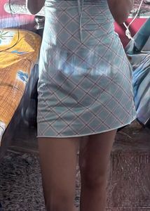 Mint Plaid Mini Dress