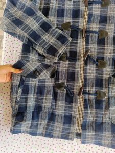 Plaid Duffle Coat with Hood