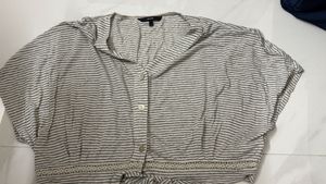 Striped Button-Down Top