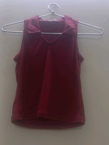 Maroon Sleeveless Top