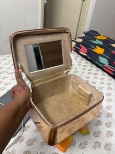 Metallic Rose Gold Make up Bag