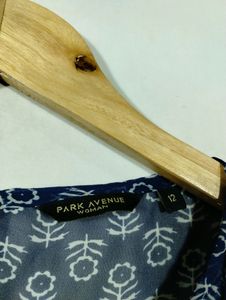 Park Avenue Navy Blue Printed Top (Women)