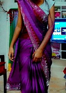 Elegant Pink and Purple Saree