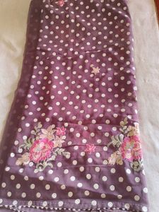 Brown Polka Dot Saree