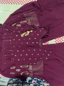 Suit With A Line Cut Plazo