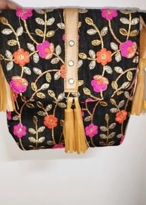 Floral Embroidered Crossbody Bag