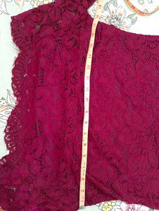 Burgundy Lace Off-Shoulder Dress